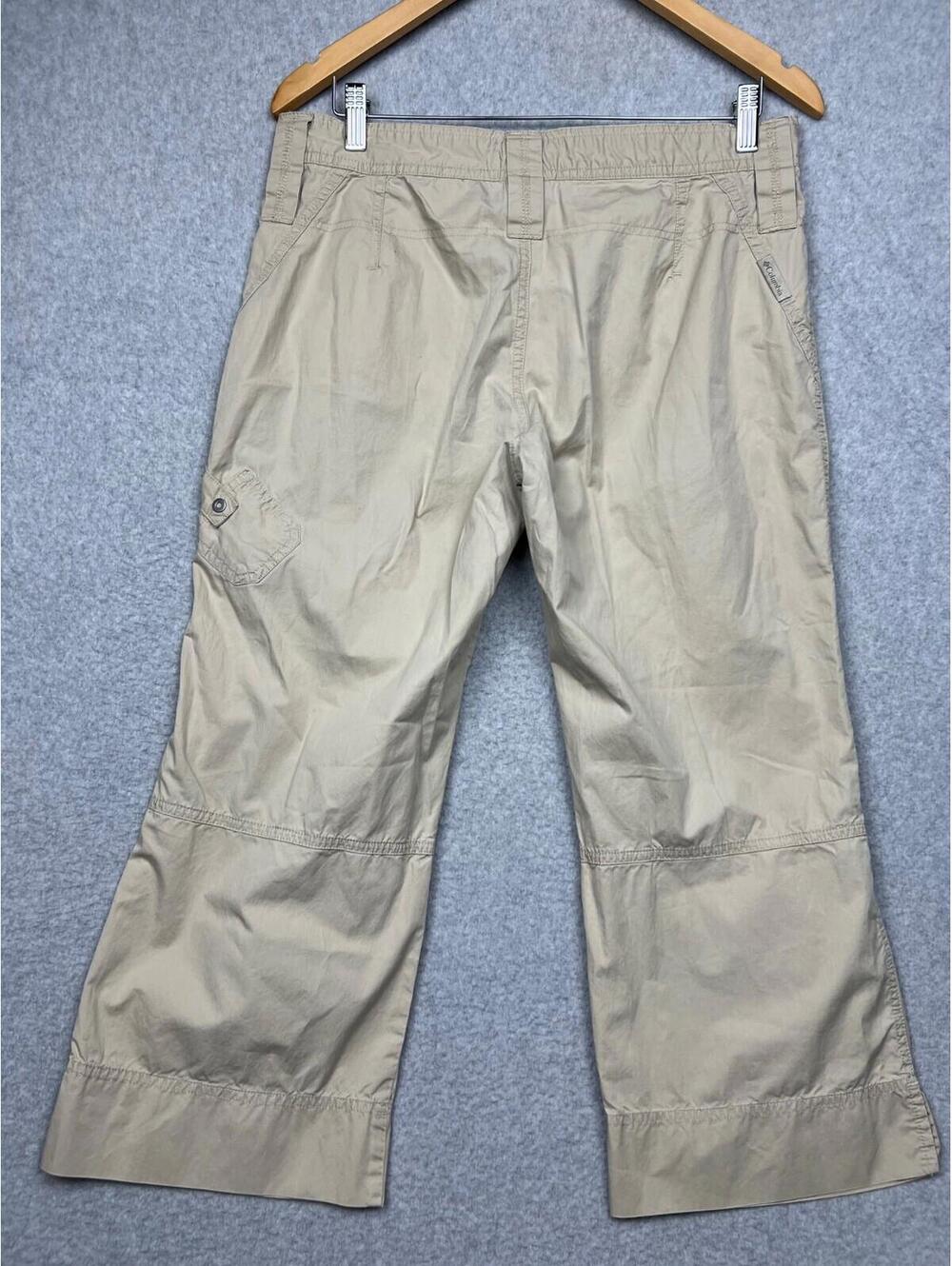 Columbia Capris Cargo Pants Womens 12 Lightweight Khaki Outdoor Sports Casual - Picture 2 of 13